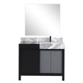 thumbnail image 3 of Zilara 42 in W Black and Grey Bath Vanity, Castle Grey Marble Top and 34 in Mirror, 3 of 11