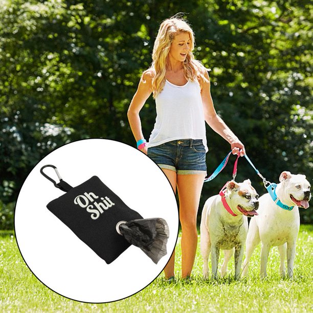 Bolsa De Caca Dispensador de bolsas de basura para mascotas, organizador de bolsas de basura para perros (negro) Wdftyju Libre de BPA