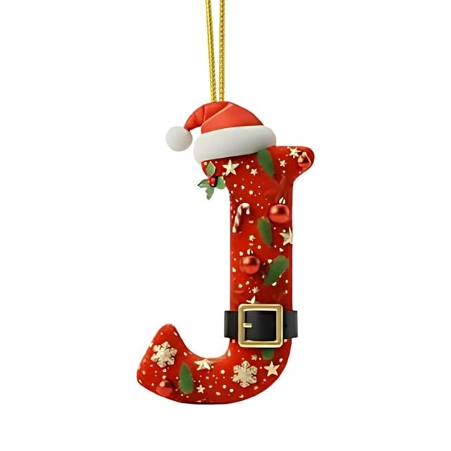 Acrylic Letter Pendant for Christmas Tree Decoration, 2d Hanging Ornament, Diy Crafts and Home Decor, 26 Alphabet Letters, 1 Pc