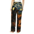 thumbnail image 2 of KLL Womens Starry Night Cat Guitarist A Print Pajama Pants Soft Pajama Bottoms for Women Cozy Lounge Pants-X-Large, 2 of 7