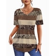 thumbnail image 2 of Fantaslook Blouses for Women Dressy Casual V Neck Pleated Tunic Tops Summer Short Sleeve Boho Shirts, 2 of 6