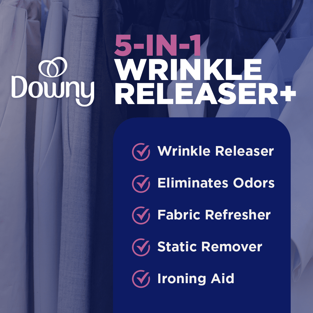 Downy Wrinkle Releaser and Refresher Fabric Spray, Light Fresh Scent, 33.8 fl oz