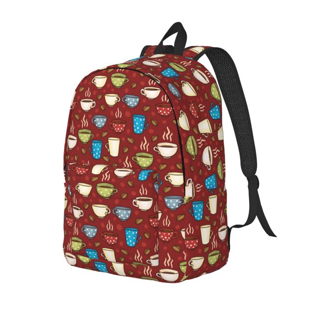 Easygdp Coffee Cups Mochila de Lona Resistente para Laptop, Compatible con Laptops de 15 a 17 pulgadas, Ideal para Escuela, Trabajo y Viajes-Small