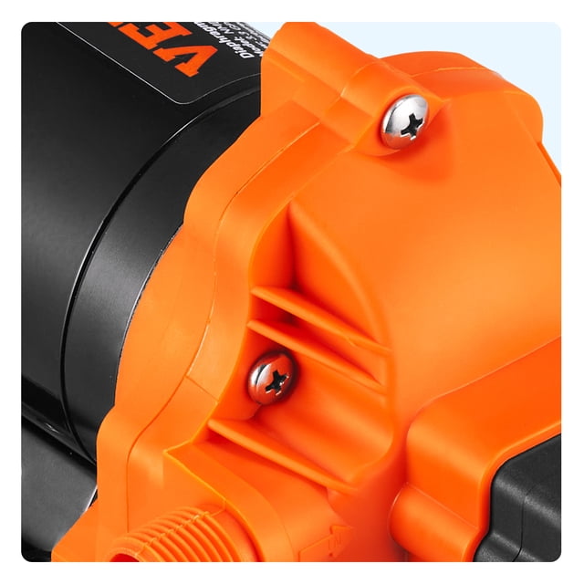 Bomba de diafragma de agua VEVOR, 110 V CA, flujo de 3,3 GPM, presión nominal de 45 PSI (40-80 PSI ajustable), bomba de pulverizador autocebante de 1/2 MNPT con interruptor de