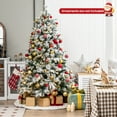 thumbnail image 4 of Costway 6 FT Pre-Lit Flocked Christmas Tree Hinged Xmas Decoration with 250 LED Lights, 4 of 10