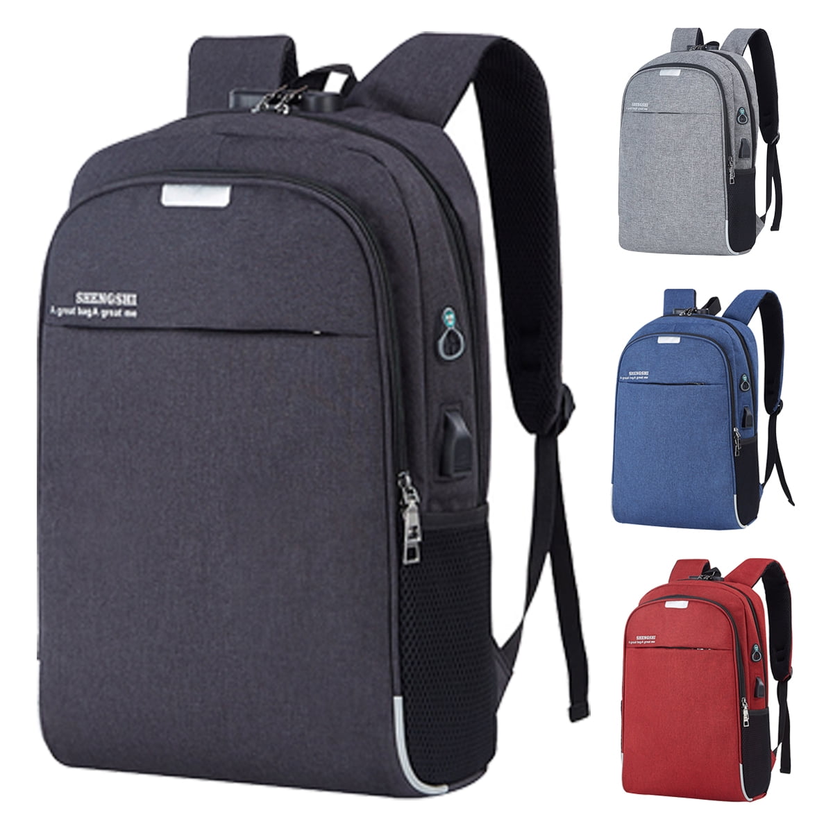 QingYUsb Charging Antitheft Backpack Men Business Laptop Bag Password