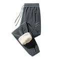thumbnail image 2 of jsaierl Men's Winter Warm Fleece Pants Sherpa Fleece Lined Jogger Pants Sweatpants Drawstring Elastic Waist Pant, 2 of 7