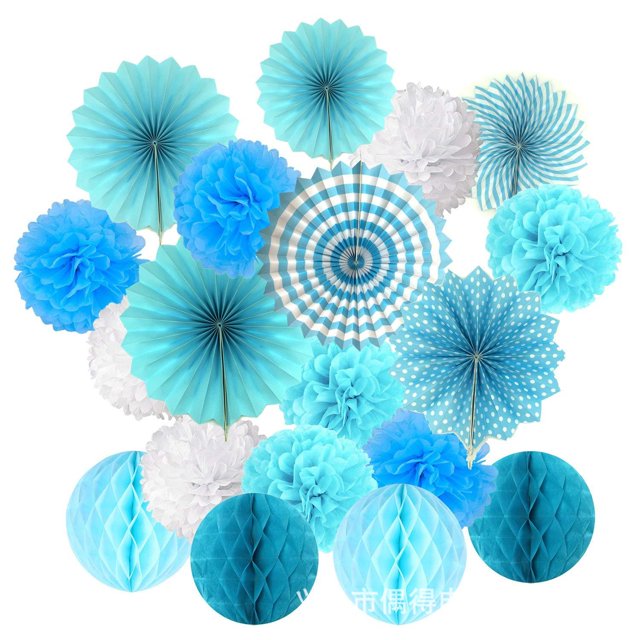 Decoración de techo de ventana, bola de flores de papel, bola de nido de abeja, juego de flores de abanico, decoración de diseño de cumpleaños para fiesta de boda Sailing Electrónica
