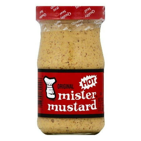 Hot Dog Mustard - Mister Mustard Hot Original Mustard, 7.5 OZ (Pack of 6)