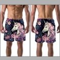 thumbnail image 3 of luoweisi Men's Beach Shorts Quick Dry Swim Trunks with Mesh Lining Unicorn M, 3 of 5