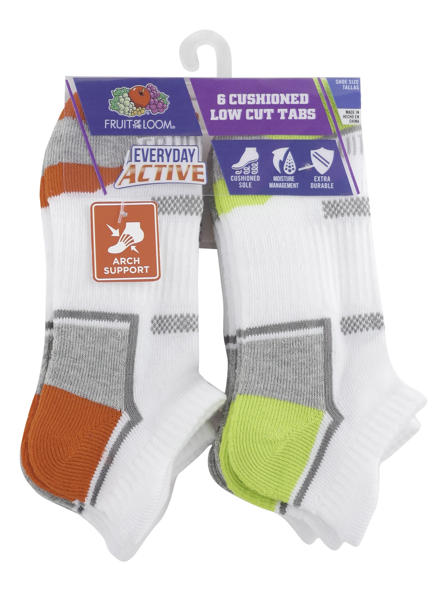Fruit of the Loom Boys Socks, 6 Pack Low Cut Active Everyday Cushioned (Little Boys & Big Boys) - image 3 of 3