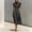 01 Bronze, variant on Women's Stand-Up Collar Breathable Dress Summer Ankle Length Shift Dress Side Pockets Simple Maxi Dress