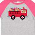 thumbnail image 4 of Inktastic Valentine Fire Truck Heart Bear Boys or Girls Toddler T-Shirt, 4 of 5