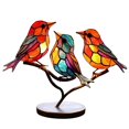 thumbnail image 3 of Stained Birds on Branch Desktop Ornaments, Multicolor Bird Metal Desk Ornament,Stain Iron Ornament,B, 3 of 7