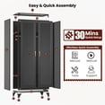 thumbnail image 6 of Polup 71" H Modern Steel Sturdy Armoire Cabinet with Shelves and Hanging Rod, Bedroom Wardrobe Closet with Doors Black, 6 of 6