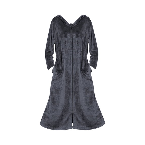 Lightweight Robes for Women Flannel Zipper Front s Full Length Bath Flannel Fleece s Winter Warm Housecoat Nightgown Sleepwear Pajamas Soft Robes Ladies Bath Robe