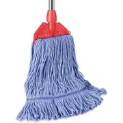 Commercial Mop with 60" Mop Handle, Heavy Duty Industrial Cotton Mops for Floor Cleaning, Looped-End String Wet Mop for Home, Kitchen, Garage, Office, Workshop, Warehouse Concrete/Tile Floor