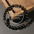thumbnail image 3 of Black Lava Stone Bracelet for Daily Wear - Unisex Elastic Stretch Beaded Wristband Adjustable Energy Jewelry for All Occasions, 3 of 6
