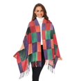 thumbnail image 3 of FORMRS Womens Scarf Winter Soft Long Big Warm Shawls Wrap Tassel Scarves, Red and Purple Plaid Pattern, 3 of 9