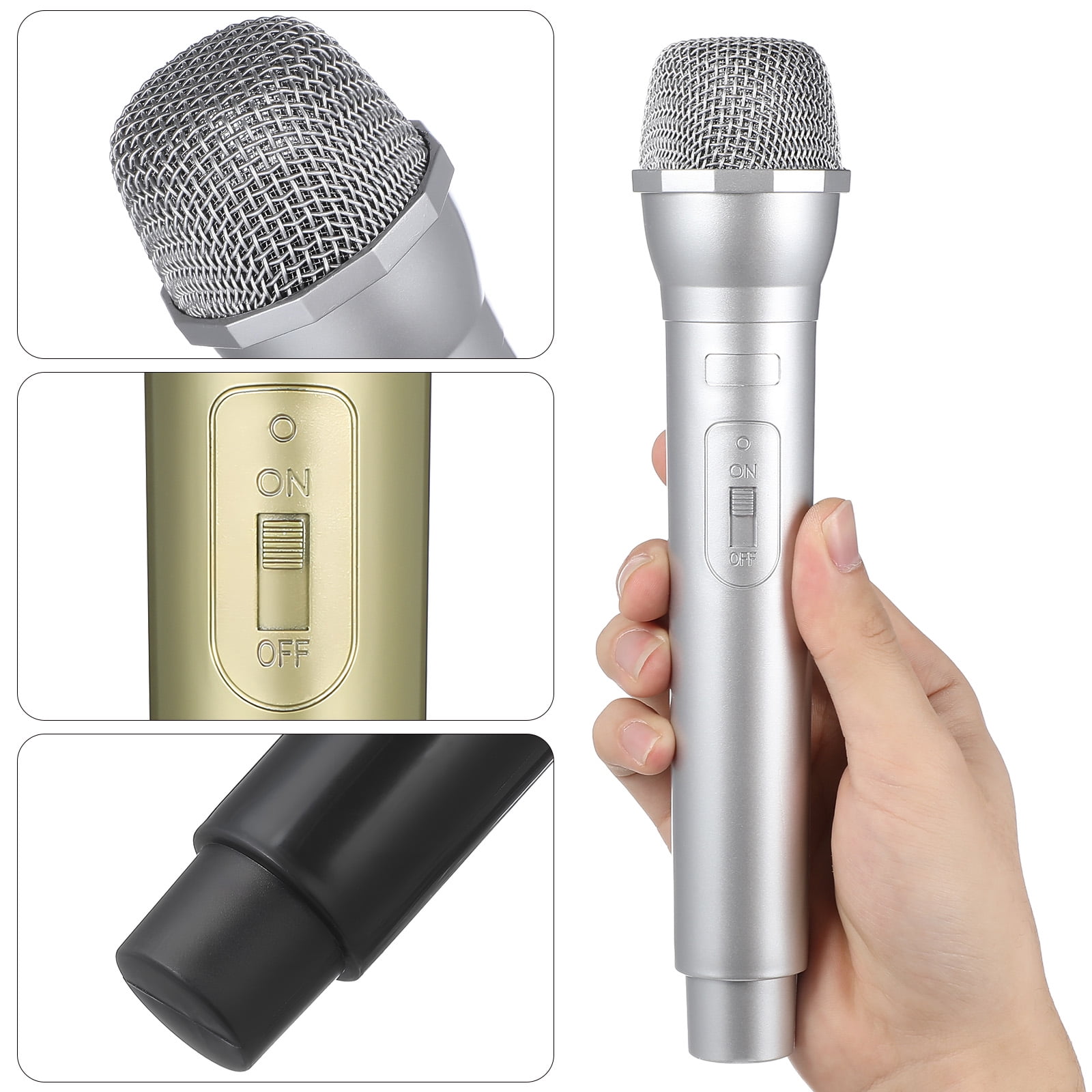 Microphone Factice Enfant – 2 Pièces Noires 17 Cm, Jouet Chant, Fête Et Spectacle