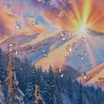 thumbnail image 5 of JEUXUS Mountain View with Colorful Winter Sunrise on The Top Shower Curtain White, 5 of 7