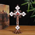 thumbnail image 3 of Crucifix Wall (Hanging or Standing), Metal Catholic Wall Inch , Copper, 3 of 8