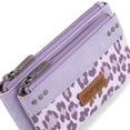 thumbnail image 4 of Wrangler Women's Large Minimalist Phone Wallet Stylish Double Zipper Cash Wallet with RFID Protection for Ladies, Purple, 4 of 7