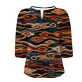 thumbnail image 4 of WZXFASHION T-shirt à Manches Longues Imprimé Rétro pour Femmes, Manches Trois-Quarts, Liquidation, 4 of 4