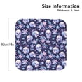 thumbnail image 3 of Pofeuu Skull flower white blue Print Leather Coasters Set of 6, Round Cups Mugs Mat Pad for Home Kitchen Heat Resistant Drink Coasters,Square, 3 of 7