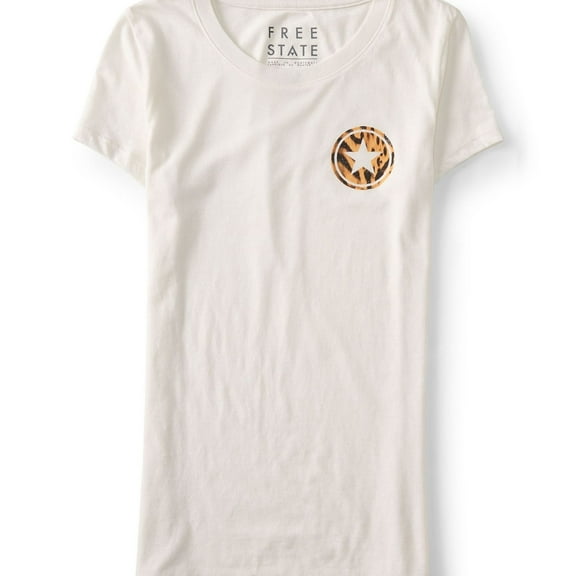 Aeropostale Womens Star Basic T-Shirt, White, Juniors, Small
