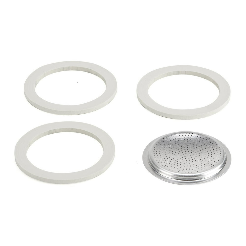 Bialetti Moka Express Replacement Gasket and Filter For 3 Cup Stovetop