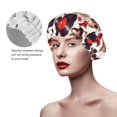 thumbnail image 2 of KLL record lips Skull Pattern Shower Cap & Bath Cap for Women,Reversible Oversized Waterproof Shower Caps for all Hair Lengths,Elastic Reusable Bathing Hair Cap, 2 of 6