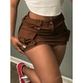thumbnail image 2 of Women’s Solid Color Cargo Mini Skirt with Pockets – Casual Summer High Waisted Utility Skirt for Daily Wear, 2 of 6