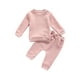 thumbnail image 1 of Conjunto de ropa de niño, niña, color sólido, sudadera de manga larga y pantalones de harem, chándal de 2 piezas (rosa / 6-12 meses) Nituyy conjunto de ropa-GLKJ5384-FT56021A2, 1 of 6