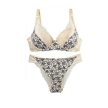 Tao Tao Women s Solid Lace Push Up Bra And Panties Set Underwear Sets Underwear Mesh 2 Piece Underwear Sets Beige M