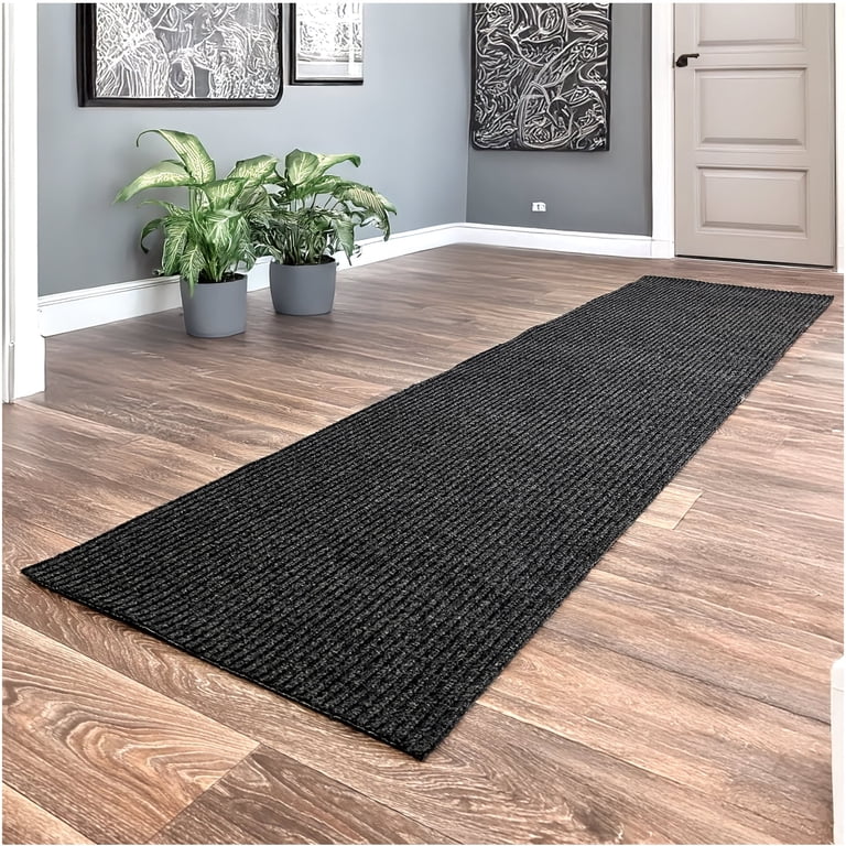 5'x5' Heavy-Duty All-Weather Non-Slip Rug for Indoor/Outdoor Use (Charcoal