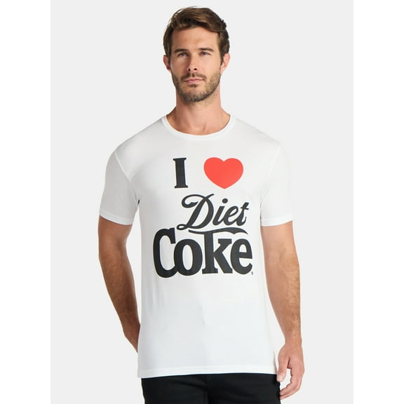 Coca-Cola Men's and Big Men's I Heart Diet Coke Graphic Tee, Sizes S-3XL