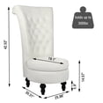 thumbnail image 6 of Tolead Living Room Chair Royal Velvet High Back Armless Chairs, Retro Elegant Luxury Throne Chair, Upholstered Tufted Accent Seat w/Storage, Living Room, Beige, 6 of 6