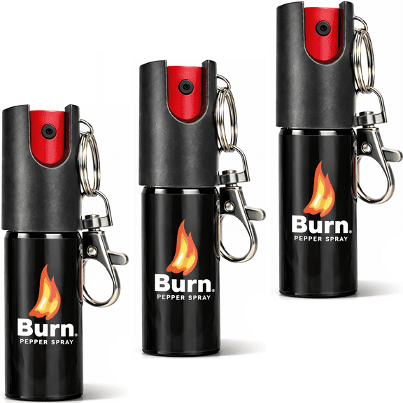 BURN Pepper Spray 1/2oz Black 3 Pack