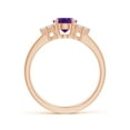 thumbnail image 2 of ANGARA Natural 1.15 Ct. Amethyst with Diamond Classic Ring in 14K Rose Gold for Women (Ring Size: 12), 2 of 9
