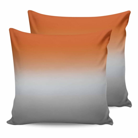 26x26 Pillow Covers Set of 2, Burnt Orange Gray Ombre Throw Pillow Covers Decorative Couch Cushion Case, Modern Gradient Abstract Art Microfiber Square Pillowcases for Bedroom Car Living Room