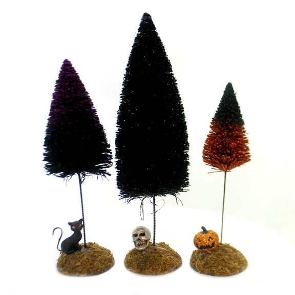 Department 56 Accessory Festive Halloween Sisals Trees Pumpkinskullcat 6001756