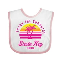 Inktastic Summer Enjoy the Sunshine Siesta Key Florida in Pink Boys or Girls Baby Bib