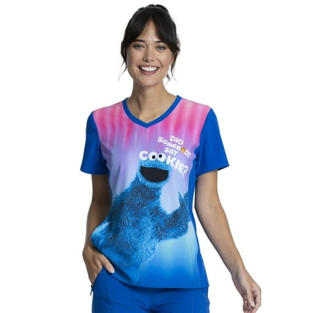 

Tooniforms Scrubs Top for Women V-Neck TF627 XS Say Cookies