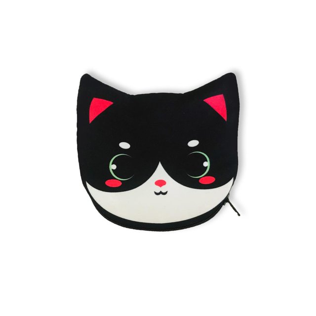 Monedero Tigsa Gato Negro Kawaii 10 x 12 cm