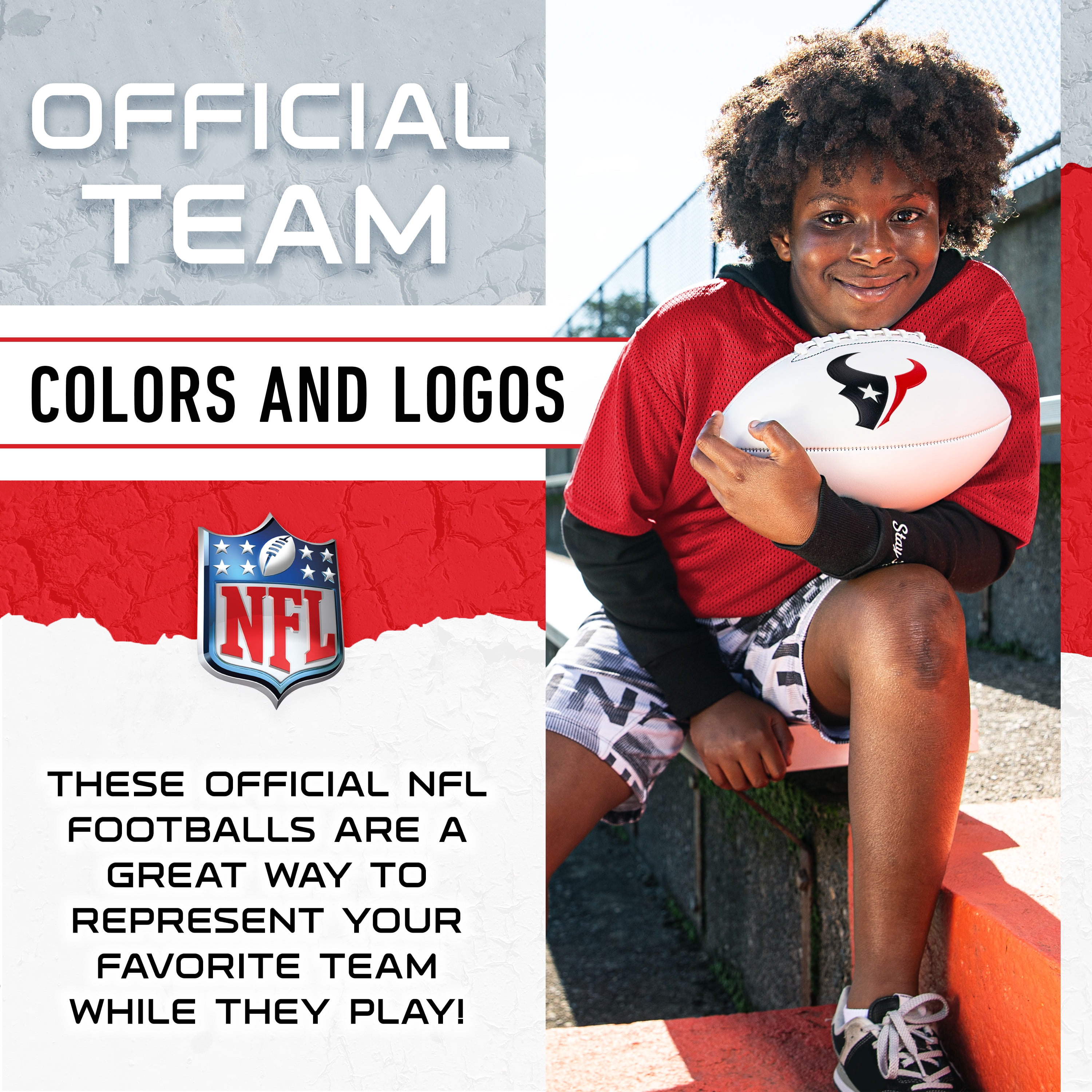 Franklin Sports NFL Houston Texans Autograph Football - Official Size White Panel Souvenir Football for Autographs + Signatures - NFL Team Fan Shop Memorabilia Football for Display