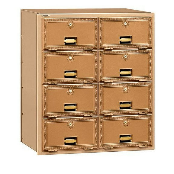 Brass Mailbox - 8 Doors - Rear Loading