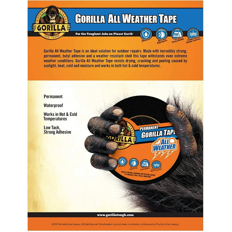 Gorilla All Weather Outdoor Waterproof Duct Tape, UV and