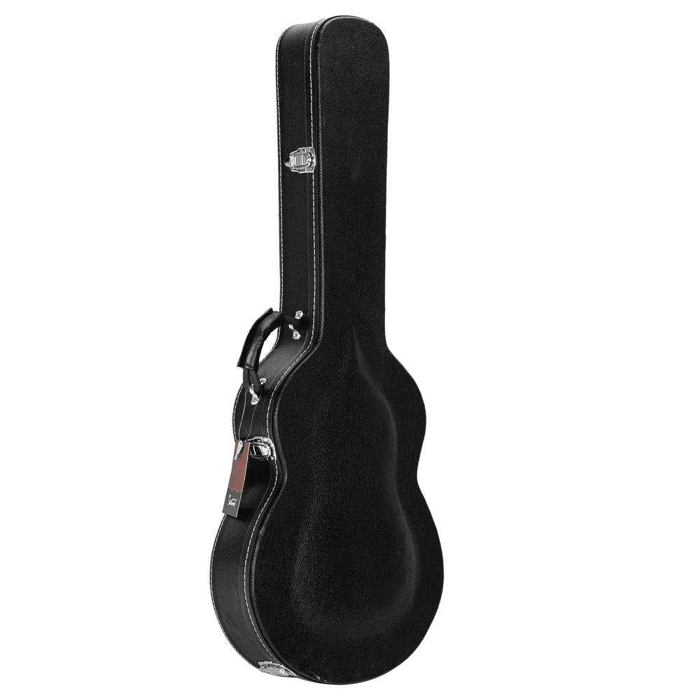 Tcbosik Electric Guitar Hard Case for 335 Style Semi-Hollow & Hollowbody, Lockable PU Leather Hard Shell, Black
