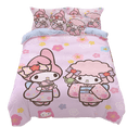 thumbnail image 4 of Sanrio-Juego de cuatro piezas de rollo de canela con dibujos animados, Sábana bonita Kuromi Melody, pochacco con personalidad para niños, juego de tres piezas para el hogar, 4 of 5
